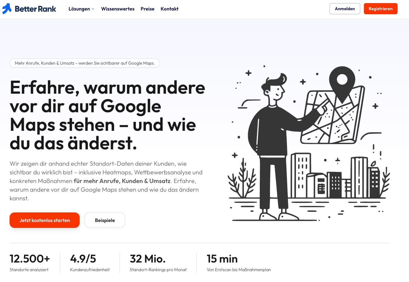 BetterRank — Google-Maps-Sichtbarkeit messen und verbessern